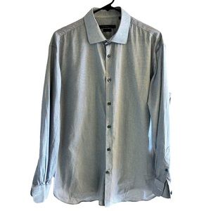 John Varvatos - Blue Long Sleeved Dress Shirt (Size: 16 1/2 - 32-33)